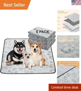 Reusable Dog Pee Pads, Washable Training Mats 34"x36" 6 Pack - Picture 1 of 8