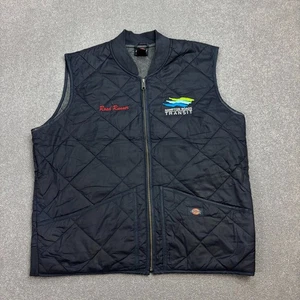 Dickies Jacket Adult Large Blue Puffer Vest Chore Work Wear Gilet Lined Men - Picture 1 of 11