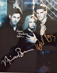 Sarah Michelle Gellar David Boreanez Nicholas Brendon Hand Signed A4 Photo - Picture 1 of 11
