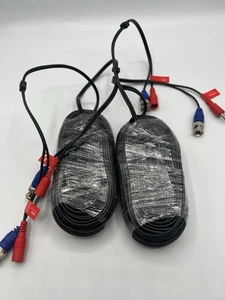 Security Camera Video Cable 60FT BLACK BNC RCA Wire DVR CCTV SurveillanceLOT OF2 - Picture 1 of 5