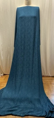 Rayon Poly Blend Snakeskin Dark Pacific Blue Color Fabric By The Yard 48" Wide - Image 1 of 4