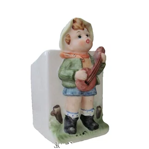 Lefton China Vase Junge spielt Violine Mandoline Musik Vintage Statue Figur - Bild 1 von 4