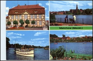 MALCHOW Mecklenburg Mehrbild-Postkarte DDR ua.See, Kloster und Personen-Schiff - Picture 1 of 1