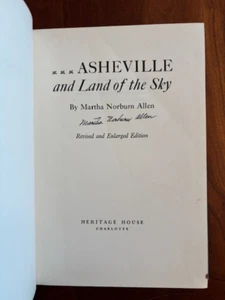 SIGNED Ashville & Land of the Sky by Martha Norburn Allen, 1960, North Carolina - Picture 1 of 2