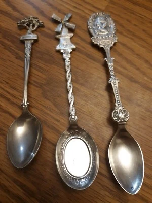 Lote de 3 cucharas DAI Holland chapadas en plata de ley y plata de colección cucharas de coleccionista  Foto 1 de 4