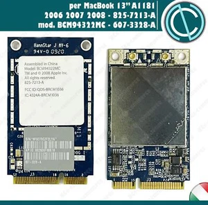 SCHEDA AIRPORT WIRELESS WI-FI APPLE MACBOOK 13" A1181 BCM94322MC 2006 2007 2008 - Imagen 1 de 2
