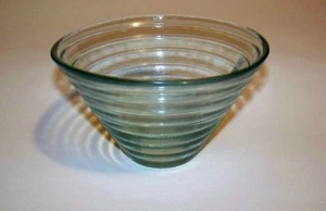 Ridged Green Glass Bowl SMALL Size   6"dia  SET OF 5.  (5020) - Picture 1 of 3