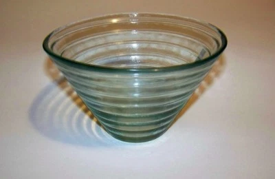 Ridged Green Glass Bowl SMALL Size   6"dia  SET OF 5.  (5020) - Image 1 of 3