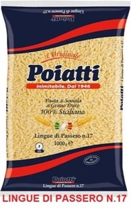 PASTA LINGUE DI PASSERO SEMOLA DI GRANO DURO SICILIANO 100% POIATTI N° 17  KG 1 - Imagen 1 de 2