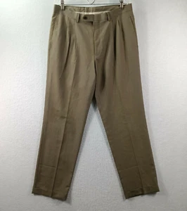 Lauren Ralph Lauren Dress Pants Mens 34X32 Beige Pleated Front Cuffed RN 90736 - Picture 1 of 11