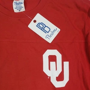 Pressbox Mens T-Shirt Long Sleeve Oklahoma Sooners Red Medium 100% Cotton - Picture 1 of 7