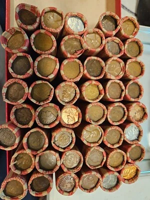 Sealed Wheat Penny Roll! Wheat Cent Lot 1909-1958 Indians... READ DESCRIPTION - Image 1 of 2