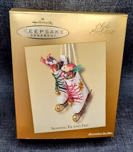 2003 Vtg Hallmark Club Exclusive Keepsake Christmas Skating To & Fro Mice  - Picture 1 of 6