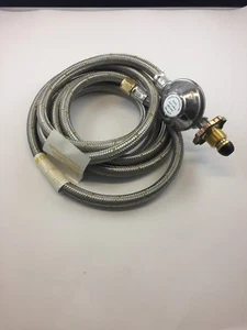 Weber Baby Q 3m S/Steel Gas Hose - POL LP Gas Bottle / Cylinders to Weber 3/8 - Picture 1 of 3