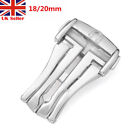 UK Stainless Steel Deployant Watch Strap Folding Buckle Clasp For Omega 18 20 mm