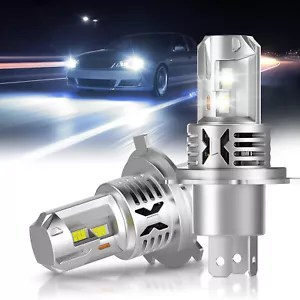 MICTUNING 2Pcs H4/H19 LED Headlight Light Bulbs 8000LM 6000K White Car Fog Light - Picture 1 of 23