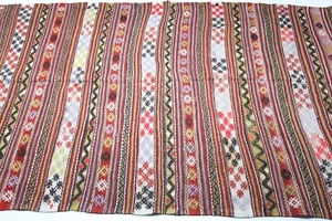 One of a Kind Beautiful Multi Color Tones with Stripe Design vintage Floor Kilim - Picture 1 of 12