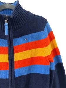 Tommy Hilfiger Jacket Cardigan Boys Navy Size Small (6-7) Full Zip Knit - Picture 1 of 7