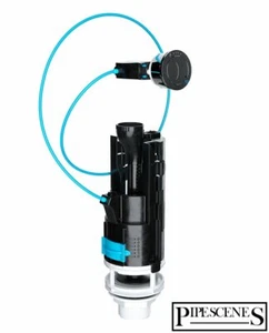 LONG CABLE Toilet Push Button Adjustable Dual Flush Cistern Syphon Drop Valve - Picture 1 of 7