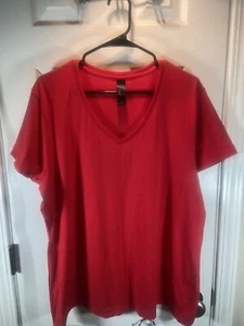Hanes Womens T-Shirt Short Sleeve Top Nano-T V-Neck Solid Plain 100% Cotton XXL - Picture 1 of 5