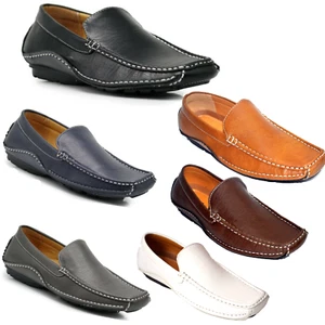 Men's Casual Leather Lining Moccasins Loafer Slip On Driving Comfort Shoes - Picture 1 of 16