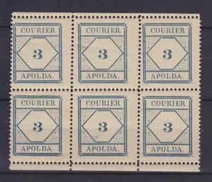 APOLDA "B" STADTPOST 1893, Mi 6 II, 6-BLOCK, POSTFRISCH ** - Bild 1 von 1