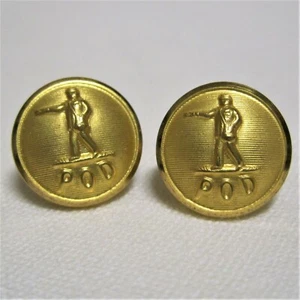 Vintage 15 mm U.S. Post Office Pod vergoldet Metall Uniform Knopf Lot/2 ~ Waterbury ~ UNBENUTZT - Bild 1 von 2