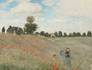 Claude Monet - Poppy Field Giclee Fine Art Print Reproduction on Canvas 36" - Picture 1 of 1