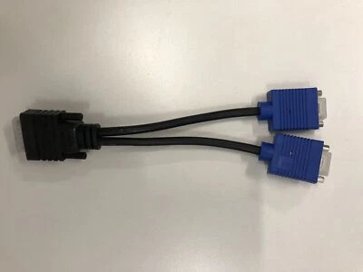 DMS-59 to Dual Female VGA Adapter 25cm Splitter Cable - Image 1 of 3