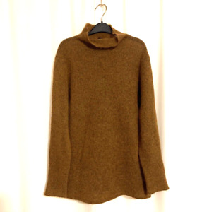 Eileen Fisher Womens Sweater Medium Wool Mohair Blend Brown Mock Neck Relaxed