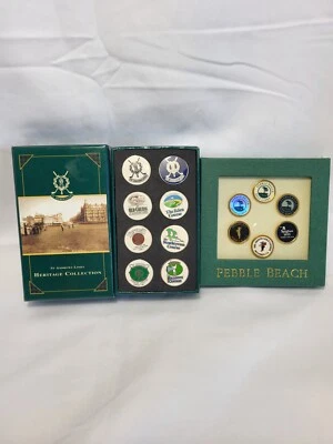 Juegos de marcadores de pelotas de golf St Andrews and Pebble Beach - Nuevos en cajas originales Foto 1 de 4