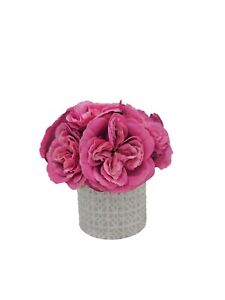 Peony Faux Flower in a Pot With English Rose Scent And Gift Ribbon With Giftbag