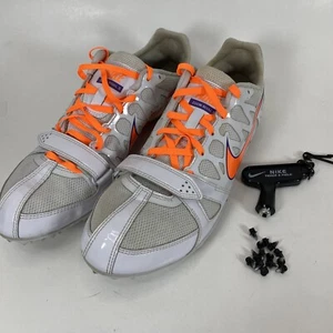 ZAPATOS DE PISTA NIKE ZOOM RIVAL S blancos, naranjas y morados #456812-180 - talla 10,5 - Imagen 1 de 7