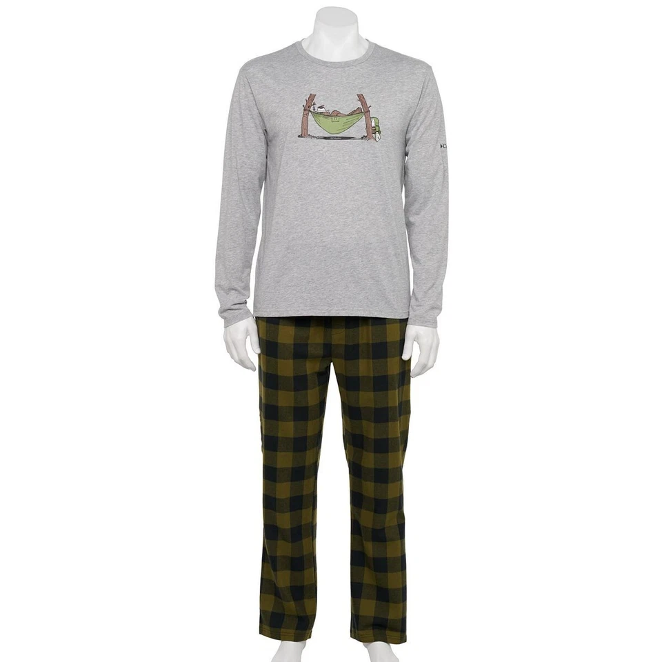 Conjunto de pijama Columbia para hombre talla XL gris ropa de dormir para salón pijamas parte inferior a cuadros suave nuevo Foto 1 de 1