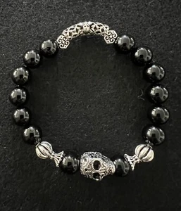 925 Sterling Silver Bracelet Biker Style - Picture 1 of 5