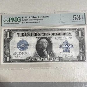 1923 $1 Silver Certificate PMG 53 FR-237 S/N A60251663B Large Bill - Picture 1 of 7