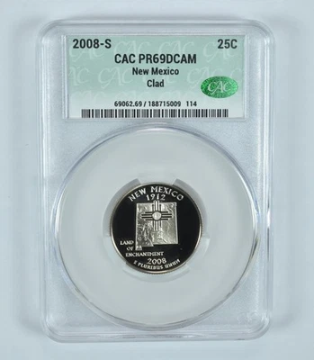 2008-S Washington State Quarter New Mexico CLAD PR69 DCAM CAC CACg *1600 - Image 1 of 4