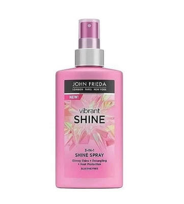 John Frieda 3 en 1 Vibrant Shine Spray 5 oz Brillo Desenredante Protector Térmico Foto 1 de 4