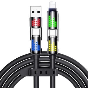 MAGIC JOHN 240W 4 in 1 USB C Cable, Charging Fast 4 FT, Black - Picture 1 of 8