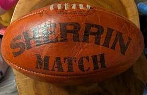 T.W.SHERRIN MATCH GINUWINE LEDER FUSSBALL HERGESTELLT VON Spalding - Bild 1 von 4