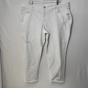 Old Navy Jeans Damen 20 Boyfriend Skinny Stretch weiß distressed siehe alle Bilder - Bild 1 von 15