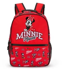 Disney Store - Red Minnie Mouse Heart Print Backpack - New! - Picture 1 of 4