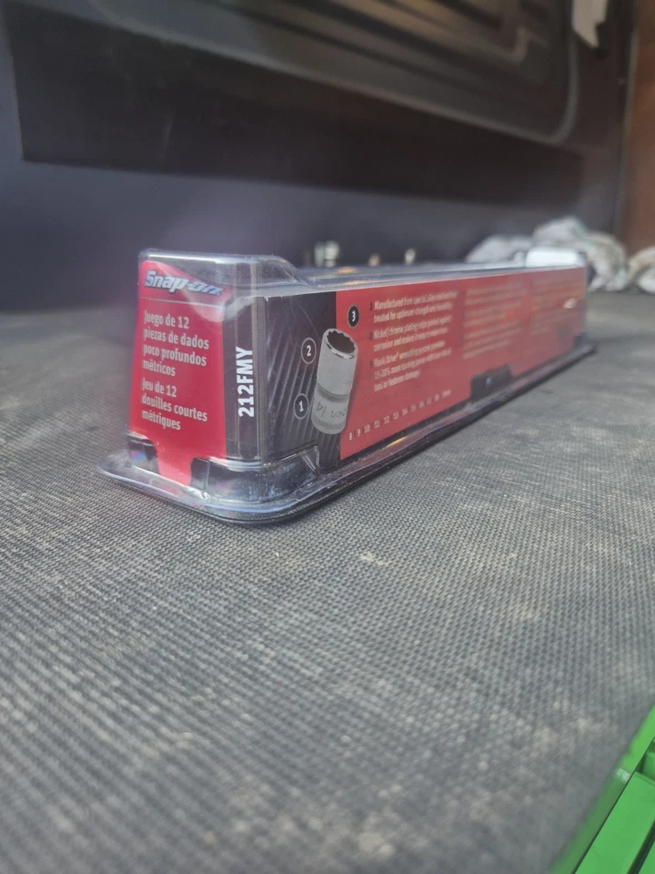 Snap-on Tools 12pc 3/8" Drive METRIC Shallow 12 Point Socket Set 212FMY FM