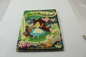 Vintage 1951 Walt Disney's Alice In Wonderland Hardcover Book A Big Golden Book - Picture 1 of 11