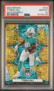 2022 Panini Mosaic Tyreek Hill #212 Gold Sparkle PSA 10 - Bild 1 von 2