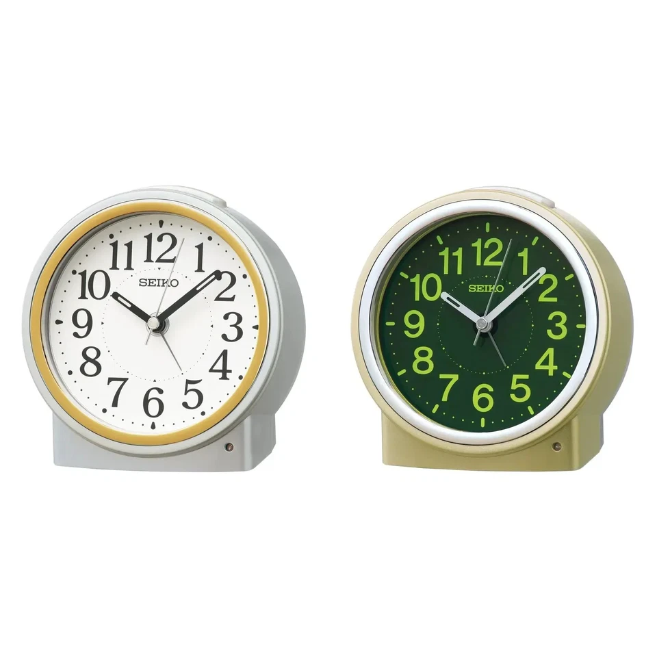 Seiko Alarm Clock Auto Light Analog Night View Metallic/Pearl 116x115x81mm KR518 - Image 1 of 1