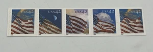 Scott #4232-4235 42 Cent American Flags PNC Plate Number Coil Strip P1111 - Picture 1 of 7