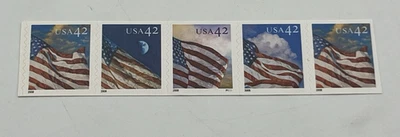Scott #4232-4235 42 Cent American Flags PNC Plate Number Coil Strip P1111 - Image 1 of 4