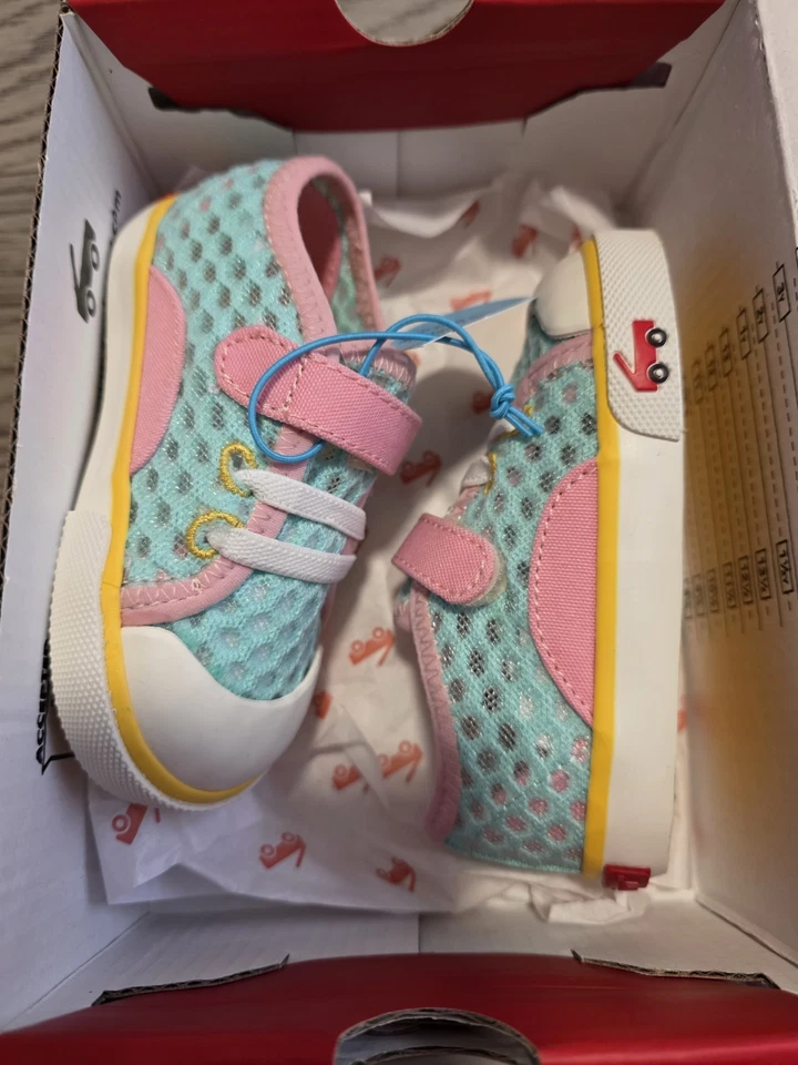 NUEVO EN CAJA NIÑAS Niño pequeño See Kai Run Polvo Azul Rosa Tenis Sprin Verano 5 Foto 1 de 3
