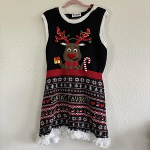 No Boundaries Weihnachten Pullover Kleid Damen Gr. XXL (20) Rentier Kapuze schwarz - Bild 1 von 12